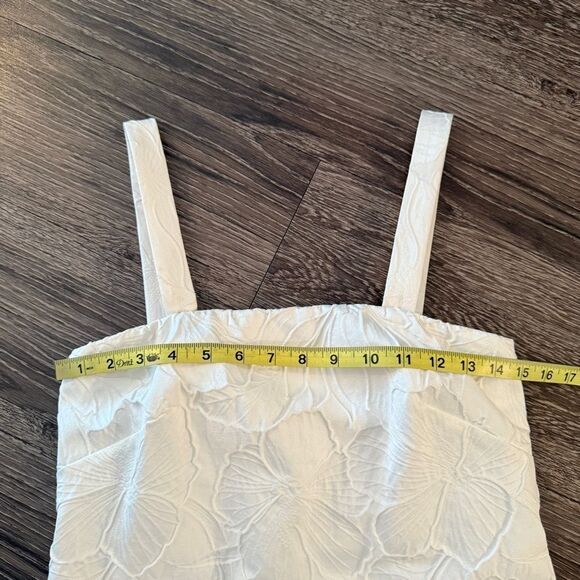 J. Crew Ivory Floral Embossed Adjustable Strap Dress - Picture 4 of 9